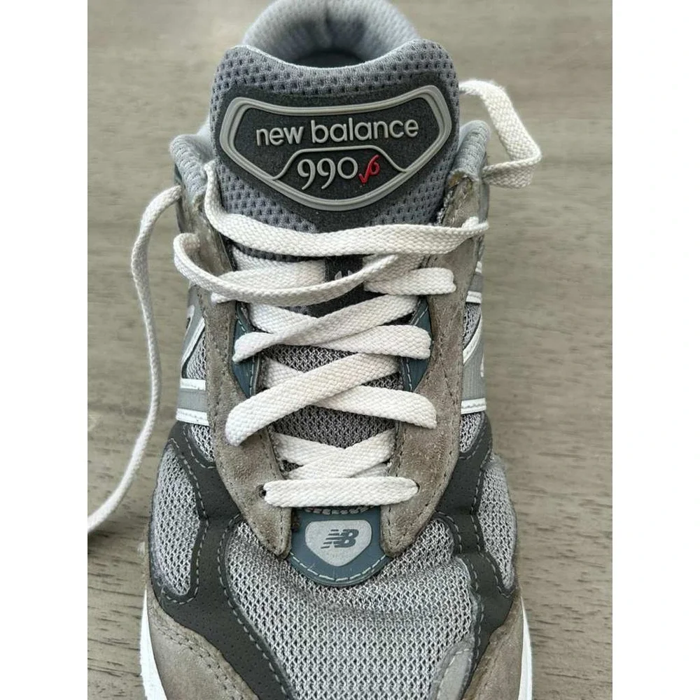 New‎ Balance 990v6 Grey Suede Mesh Running Shoes GC990GL6 Kids 6.5.